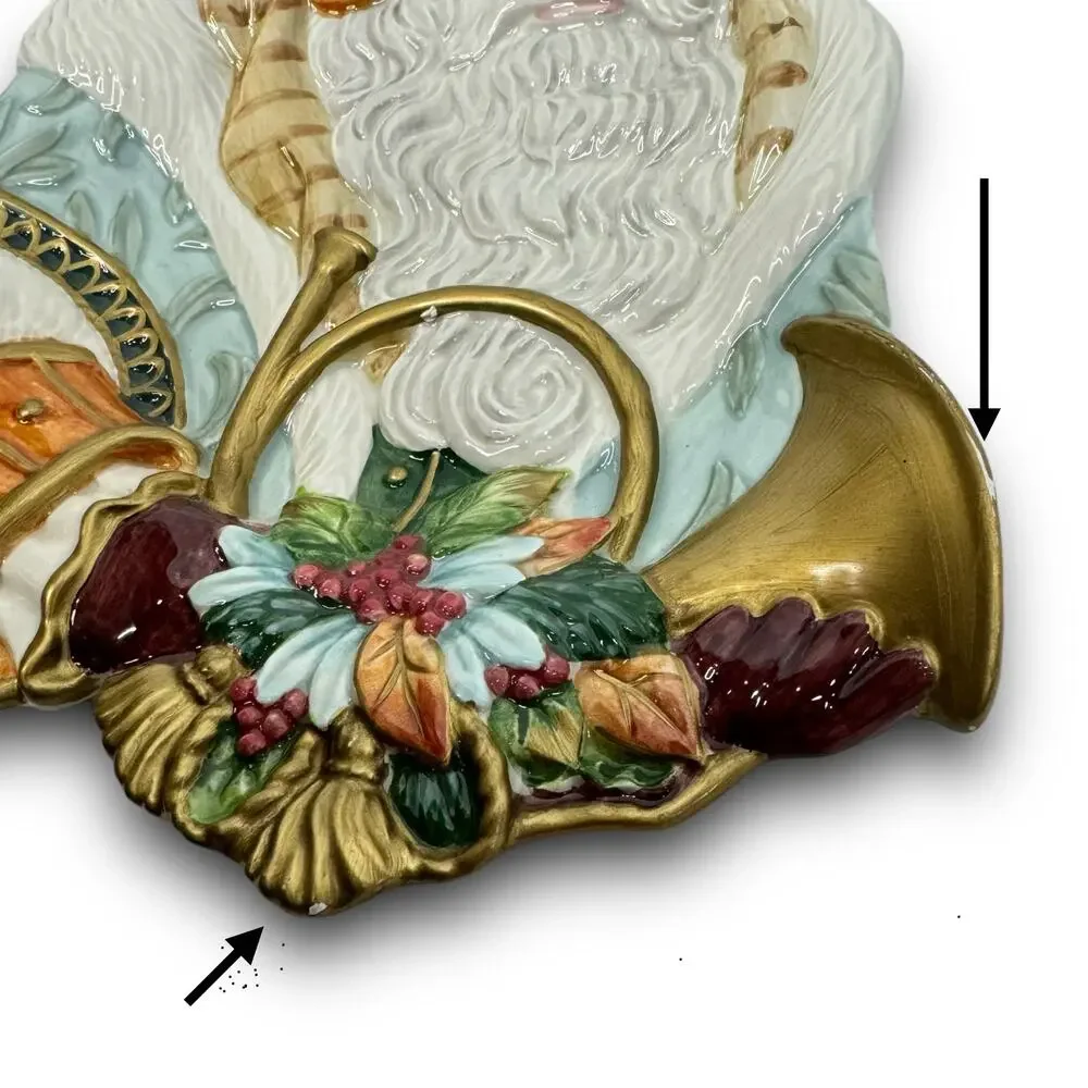 Fitz and Floyd Classics Old World Santa Canape Plate Clairmont Collection 2006